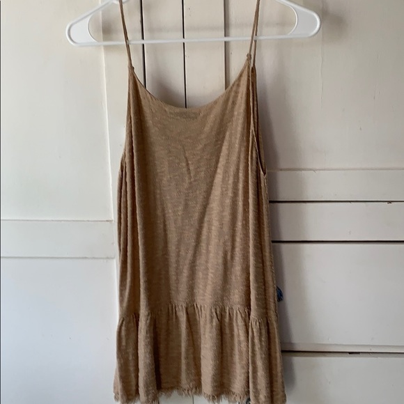 Zara top caramel color size M fringe bottom - Picture 5 of 6